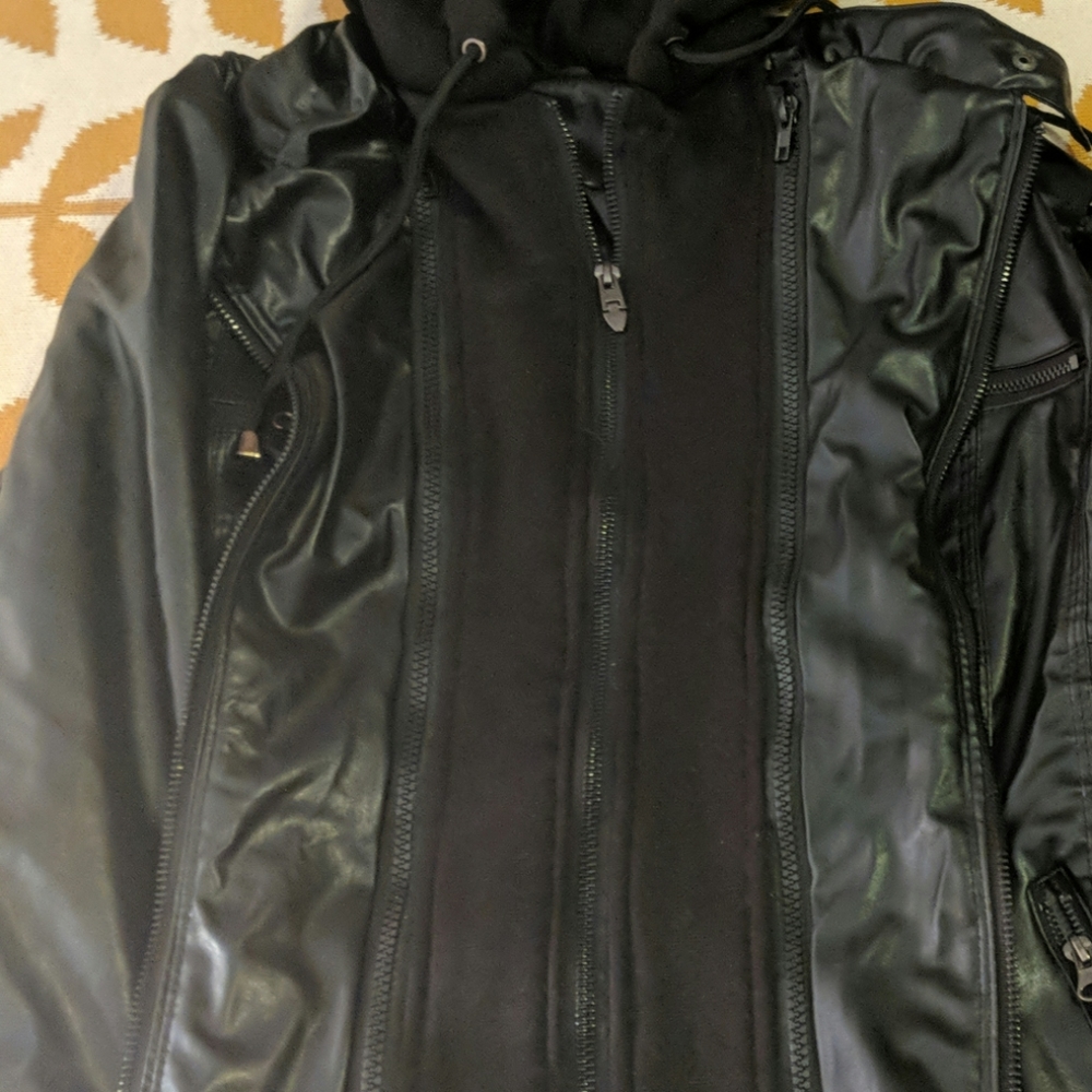 Faux leather jacket - ADJUSTABLE SIZE! - NWOT - Picture 5 of 8